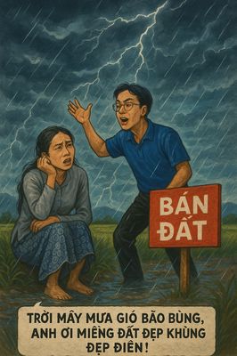 Trời mây mưa gió bão bùng, Anh ơi miếng đất đẹp khùng đẹp điên. Mua bán đất tại Huyện Đức Hòa Long An được đăng bởi Nguyễn Vĩnh Khang