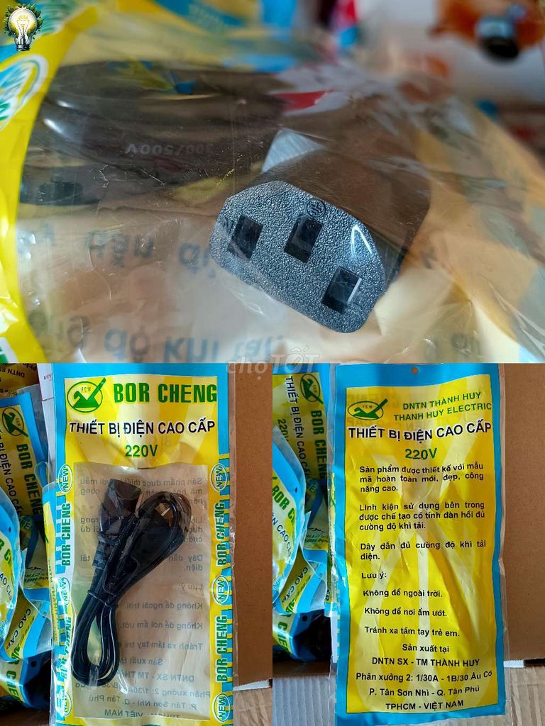 Dây nguồn BOR CHENG 220V 3 chấu Đen. Mua bán Phụ kiện (Màn hình, Chuột...) tại Thành phố Rạch Giá Kiên Giang được đăng bởi NHÃ ĐAN KG hình 1