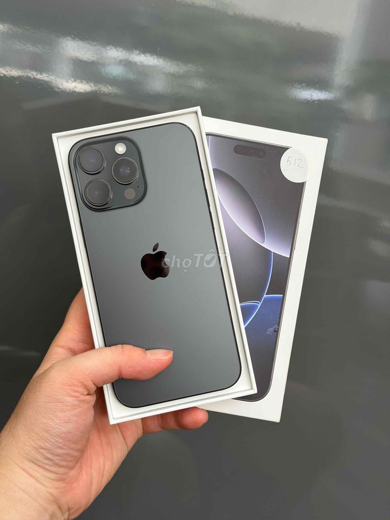 16 Pro Max 512GB Đen Pin 90 VN Bh 10/2026 Fullbox. Mua bán Điện thoại tại Quận Ninh Kiều Cần Thơ được đăng bởi Quý Mobile Cần thơ hình 1