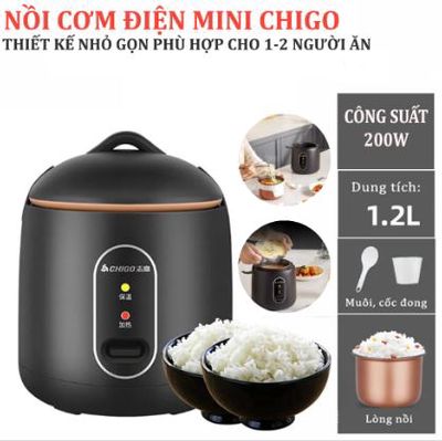 NỒI CƠM ĐIỆN MINI CHIGO 1.2L GIA ĐÌNH CƠM,SÚP,CHÁO