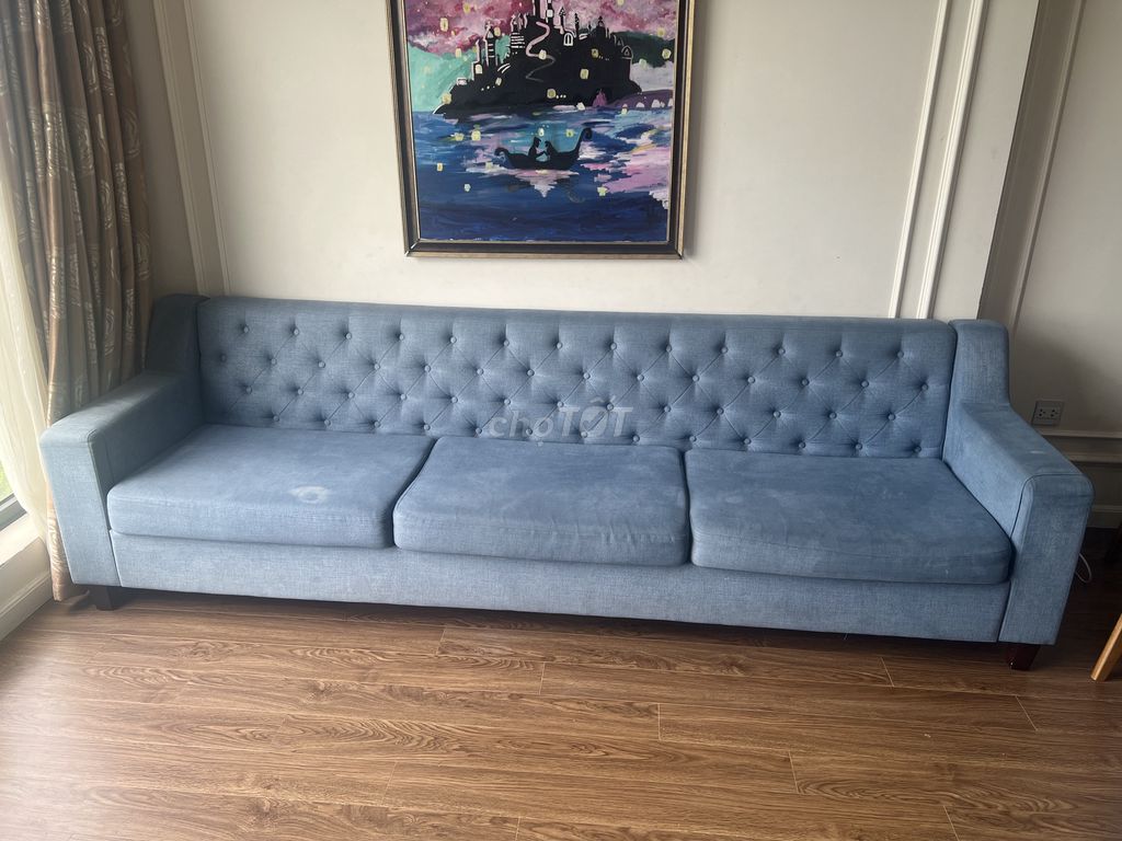 Ghế sofa Vải 3 chỗ Xanh dương. Mua bán Bàn ghế tại Quận Hoàng Mai Hà Nội được đăng bởi Hằng Hoàng hình 1