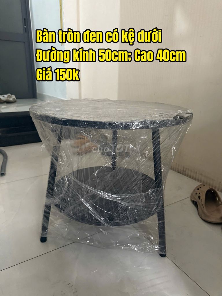 Bàn sofa-cafe tròn đen 50cm, cao 40cm giá rẻ. Mua bán Bàn ghế tại Quận 10 Tp Hồ Chí Minh được đăng bởi Chị Châu hình 1