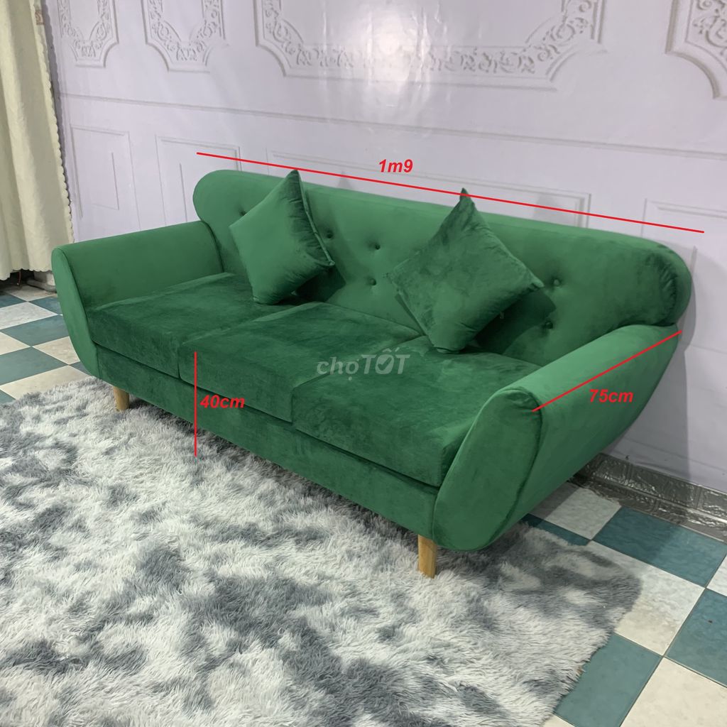 Bộ bàn ghế sofa băng tay cong xanh ở Hồ Chí Minh