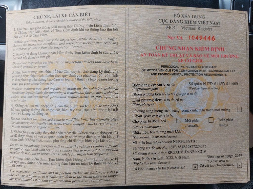 jac (n 650) 6t5. Mua bán Xe tải, xe ben tại Quận Bình Tân Tp Hồ Chí Minh được đăng bởi Bùi đình hiếu hình 3