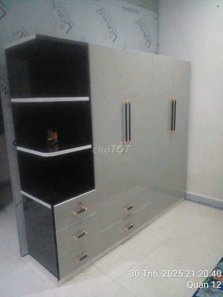 Tủ quần áo Nhựa Đài Loan 4 cánh kèm kệ Jhhh. Mua bán Tủ, kệ gia đình tại Quận Bình Thạnh Tp Hồ Chí Minh được đăng bởi hà lê hình 1