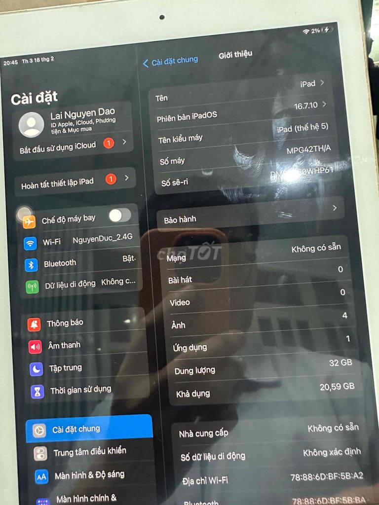 ipad gen 5 lte 32g giá 2tr