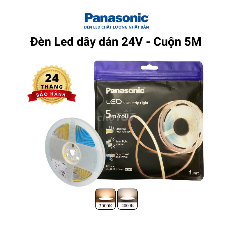 Led dây dán 5M/cuộn Panasonic COB Strip Light 24V