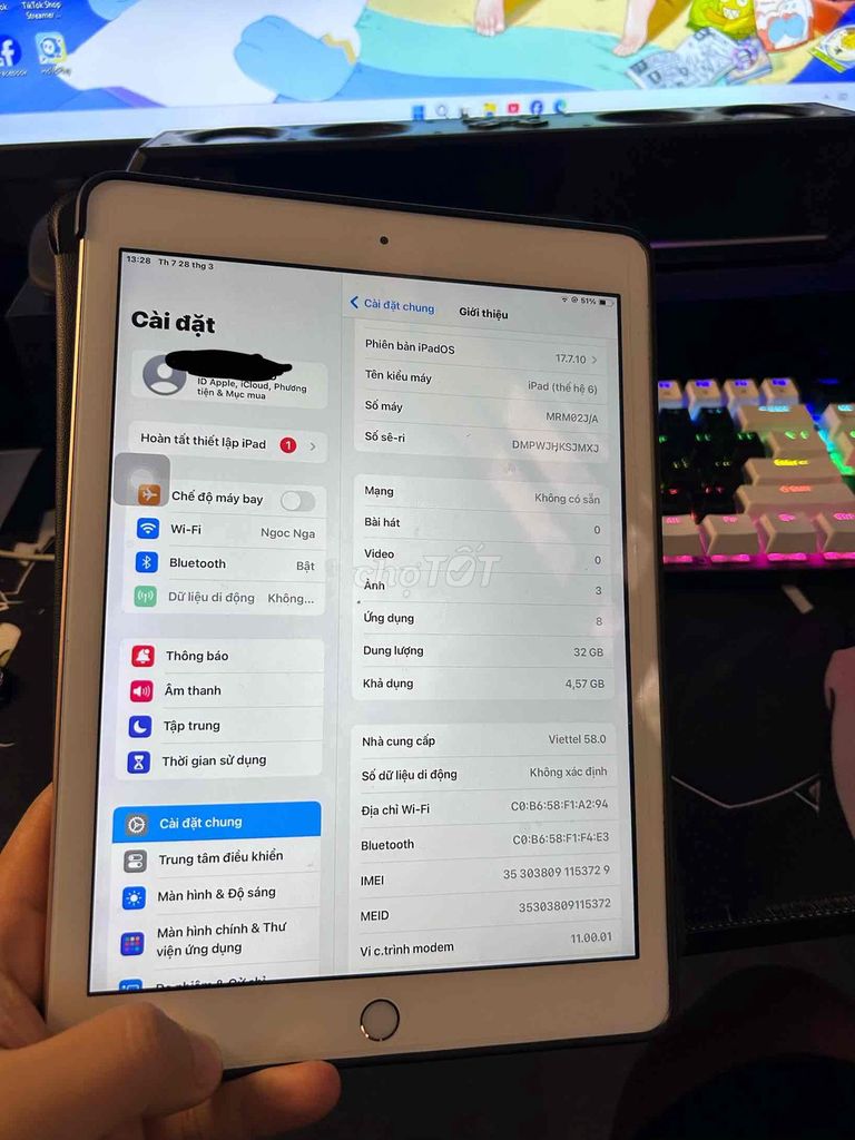 Apple iPad (Thế hệ 6) 32GB Vàng hồng. Mua bán Máy tính bảng tại Huyện Vĩnh Lộc Thanh Hóa được đăng bởi 11 Giang Trịnh hình 1