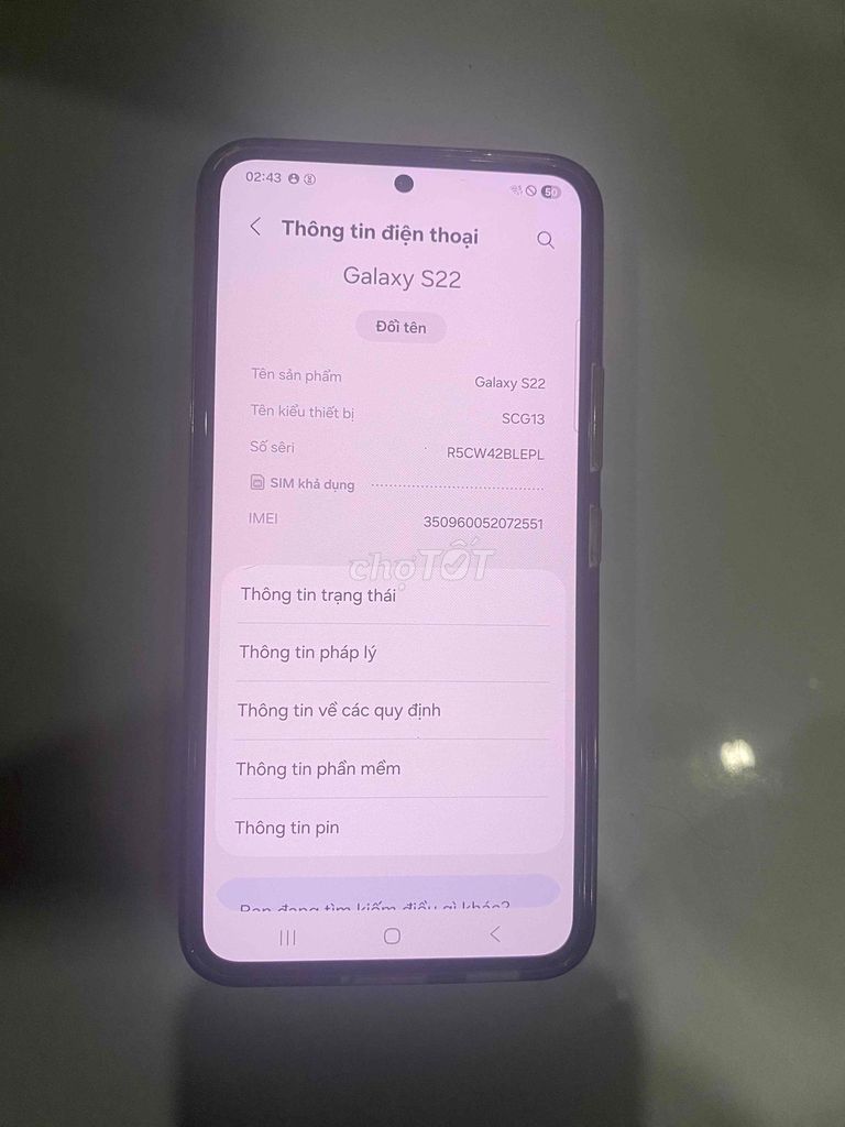Samsung Galaxy S22 256GB. Mua bán Điện thoại tại Quận Tân Phú Tp Hồ Chí Minh được đăng bởi Hong Le hình 1