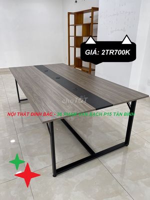 BÀN HỌP CHÂN SẮT CHỮ U 120X 240 PHỐI 2 MÀU VÁN MDF