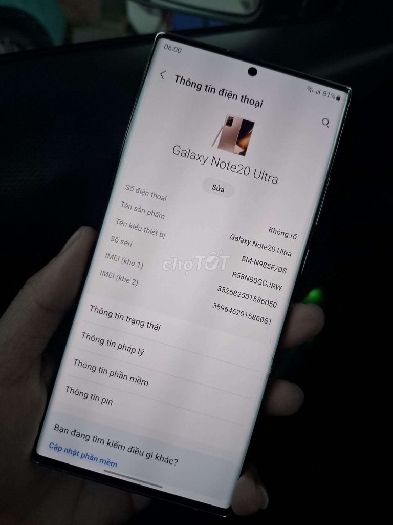 Samsung Galaxy Note 20 Ultra Trắng. Mua bán Điện thoại tại Quận Ngũ Hành Sơn Đà Nẵng được đăng bởi Bin Bin hình 1