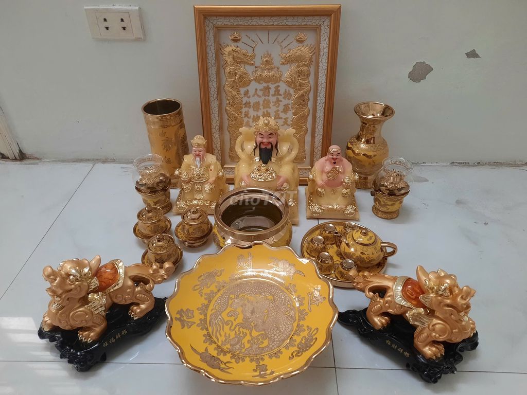 Bộ thờ Thần Tài Gốm sứ Đại Hoa Kim Sa Rồng Việt. Mua bán Đồ sưu tầm, đồ cổ tại Quận Thanh Xuân Hà Nội được đăng bởi Quốc Khánh hình 1
