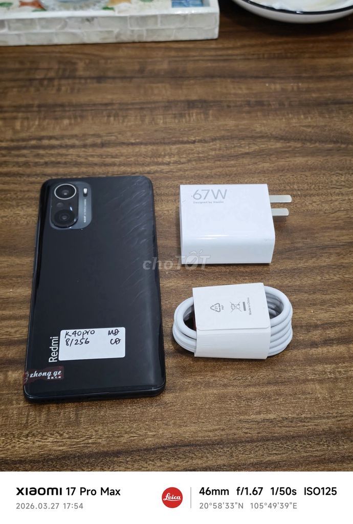 Redmi K40 Pro 8/256 Đen sạc 67w có ship COD. Mua bán Điện thoại tại Quận Hoàng Mai Hà Nội được đăng bởi Trần Ngọc Hiếu hình 1