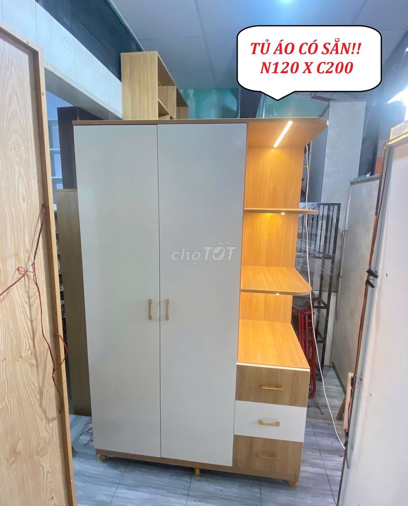 TỦ ÁO CÓ SẴN Ạ!! - TỦ QUẦN ÁO 1M2 X 2M MỚI 100%