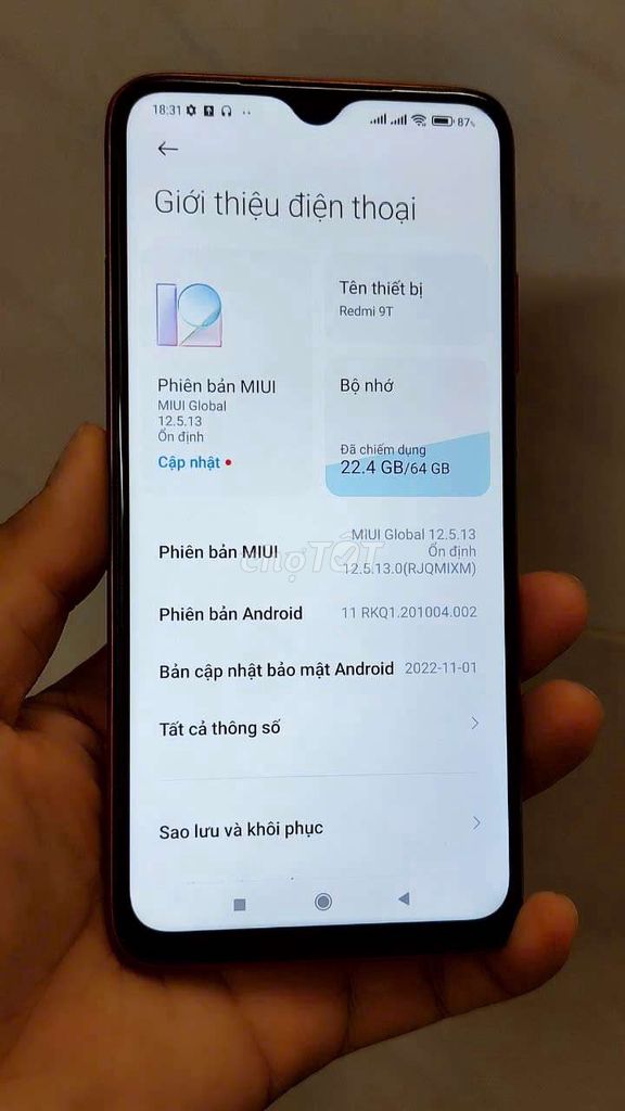 Redmi 9T 4/64 màn zin, main zin máy đẹp