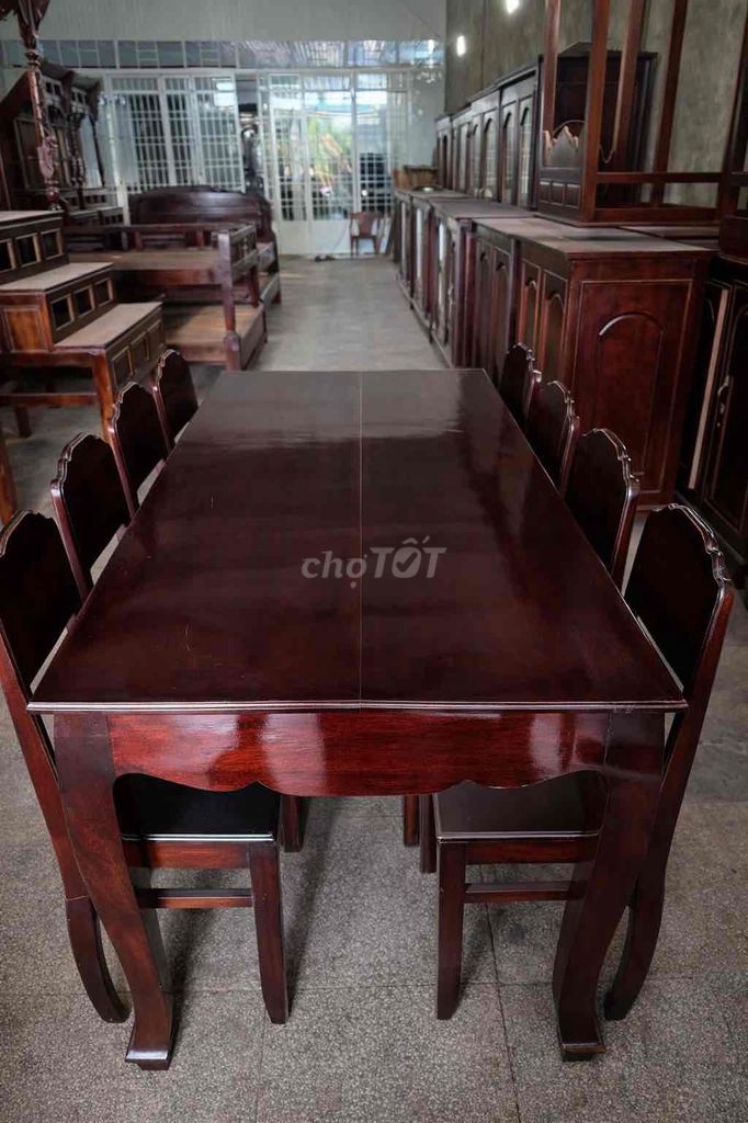 Bộ bàn dài 8 ghế đai. Mua bán Bàn ghế tại Huyện Hòa Thành Tây Ninh được đăng bởi Trai Mộc Điểm  hình 1