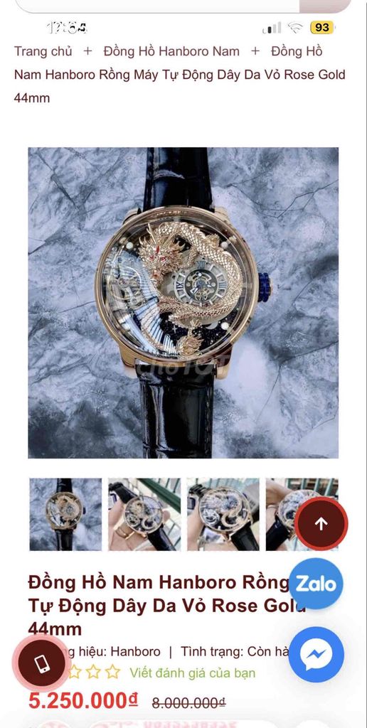 Đồng hồ Hanboro Nam Cơ tự động Rose Gold. Mua bán Đồng hồ tại Thành phố Phú Quốc Kiên Giang được đăng bởi quách minh phụng hình 1