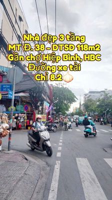 💥Giảm 300tr| B.á.n gấp nhà mặt tiền Đ.38|Gần chợ Hiệp Bình| DTSD 118m2