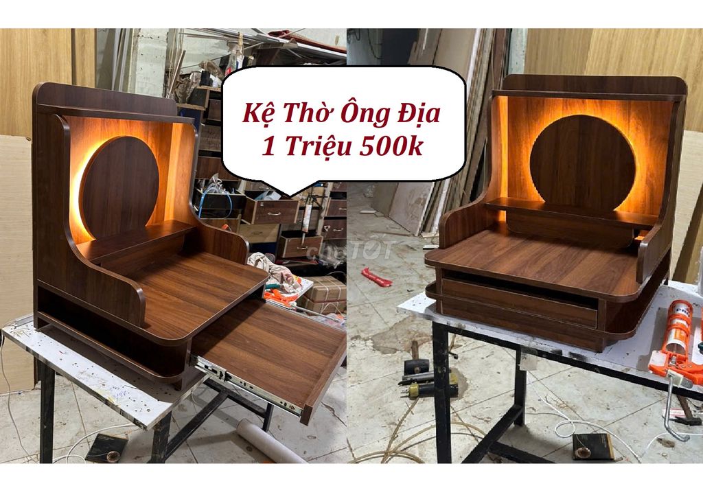 KỆ THỜ ÔNG ĐỊA ( XƯỞNG SẢN XUẤT ) CÓ ĐÈN LED . Mua bán Tủ, kệ gia đình tại Quận Tân Bình Tp Hồ Chí Minh được đăng bởi  BÀN GHẾ VĂN PHÒNG VÀ TỦ TRƯNG BÀY SHOP hình 1