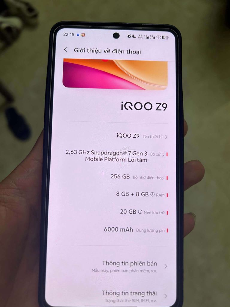 iQOO Z9 256GB Trắng. Mua bán Điện thoại tại Thành phố Tam Điệp Ninh Bình được đăng bởi Nguyễn Hiệp  hình 1