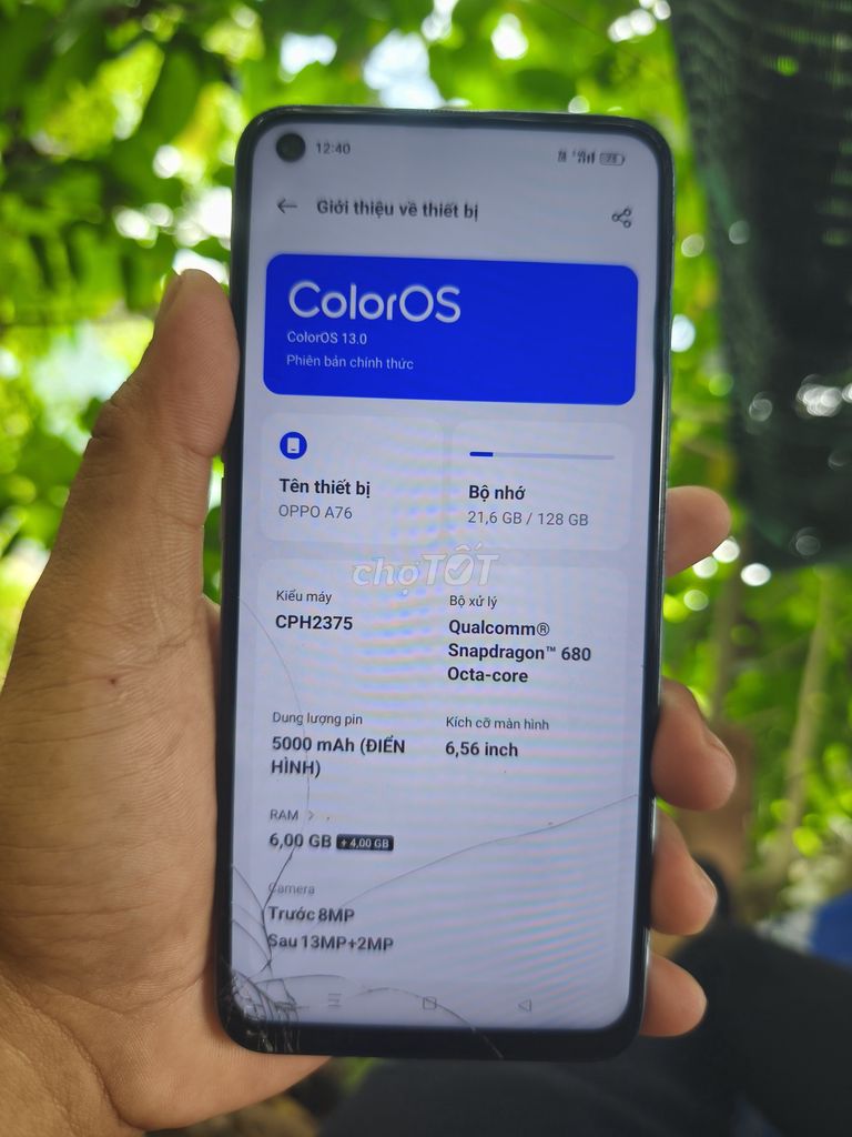 Oppo A76 128GB Xanh. Mua bán Điện thoại tại Thành phố Sa Đéc Đồng Tháp được đăng bởi Hoai Linh hình 1