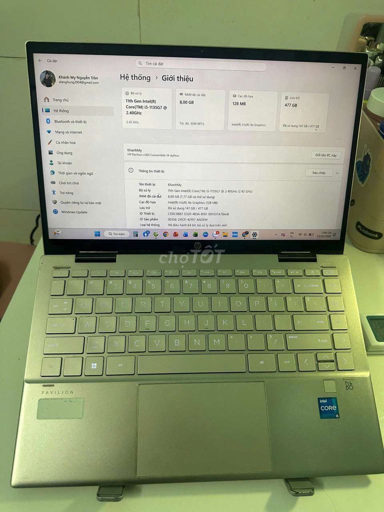 HP Pavilion x360 i5-1135G7 8GB/477GB Bạc. Mua bán Laptop tại Quận Liên Chiểu Đà Nẵng được đăng bởi búp bê hình 1