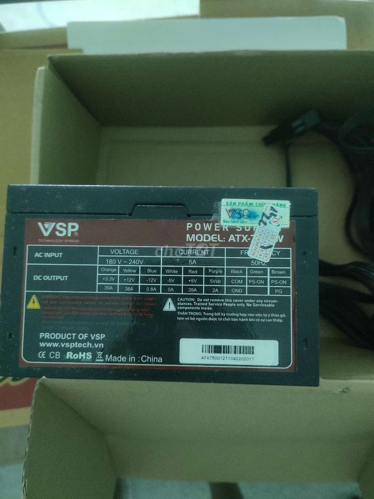 Nguồn máy tính VSP ATX-750W Trung Quốc. Mua bán Linh kiện (RAM, Card...) tại Huyện Trảng Bàng Tây Ninh được đăng bởi Tuấn Anh hình 1