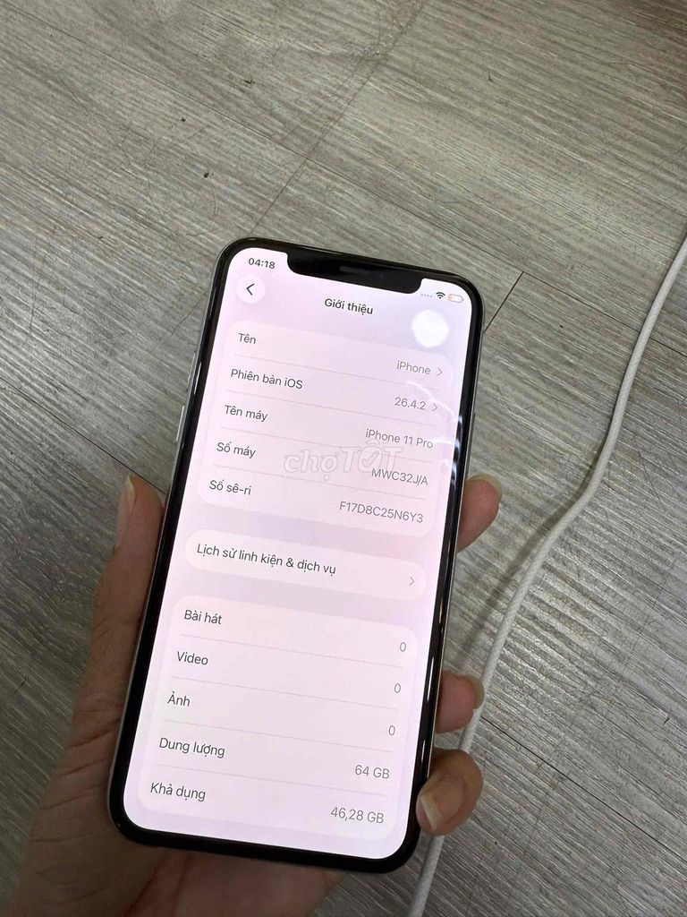 iPhone 11 Pro 64GB Trắng Đã sử dụng. Mua bán Điện thoại tại Quận 7 Tp Hồ Chí Minh được đăng bởi Nguyễn Phước Thành hình 1