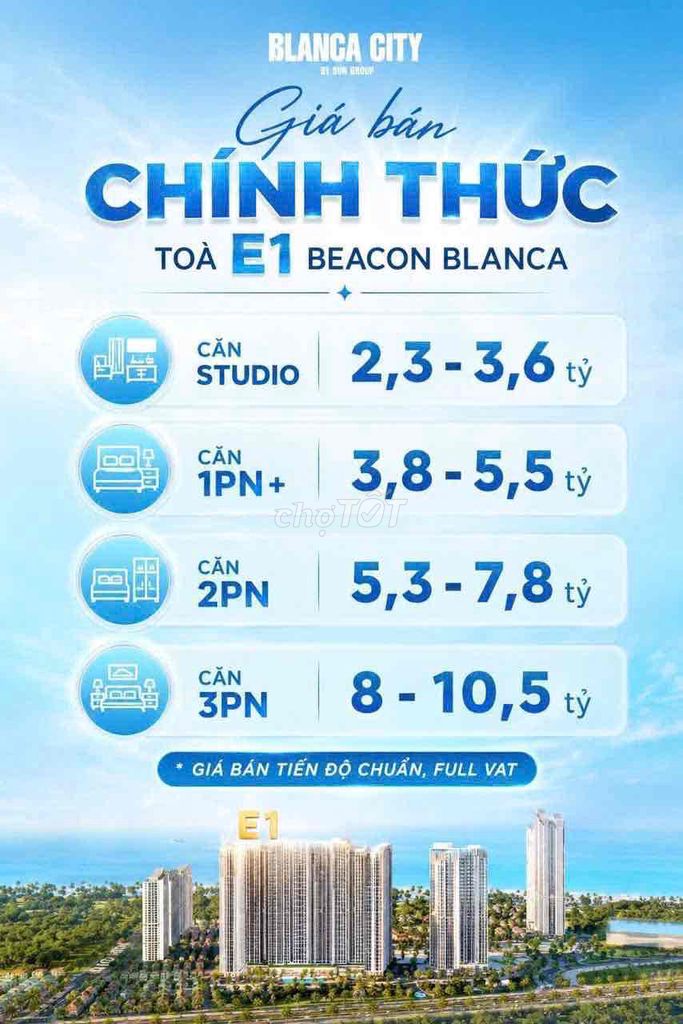 Chỉ từ 600tr vốn sở hữu ngay căn hộ Blanca City Vũng Tàu 3pn giá tốt