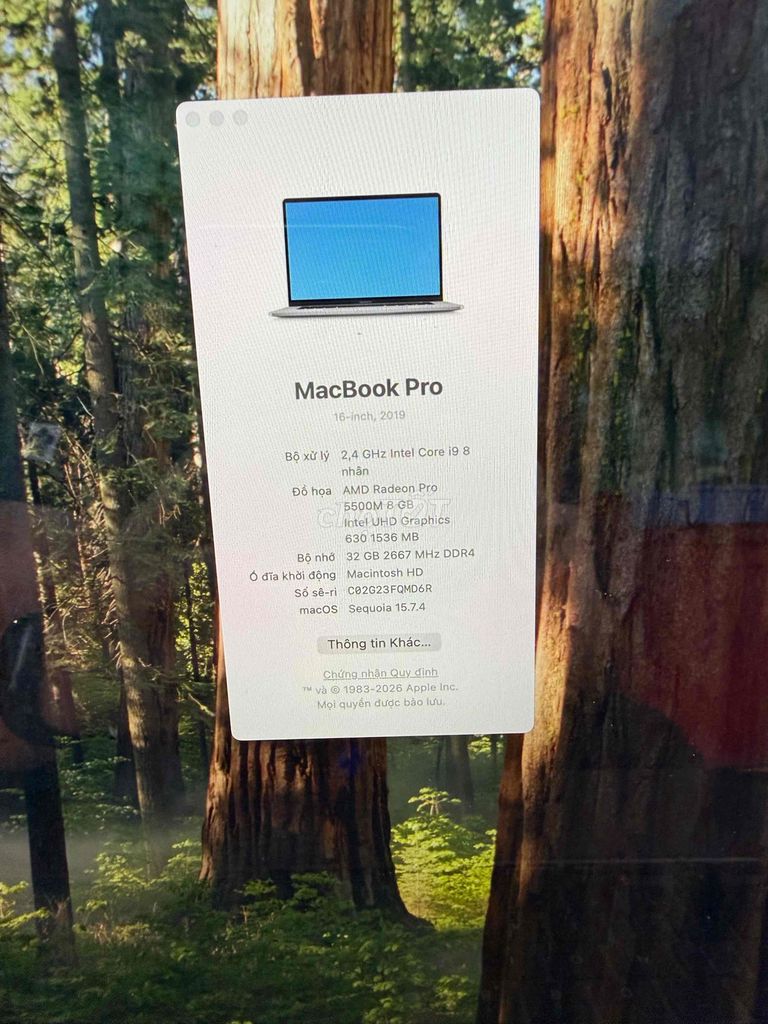 Apple MacBook Pro i9 16 inch 32GB/1TB. Mua bán Laptop tại Thành phố Vĩnh Yên Vĩnh Phúc được đăng bởi KEN TV hình 1