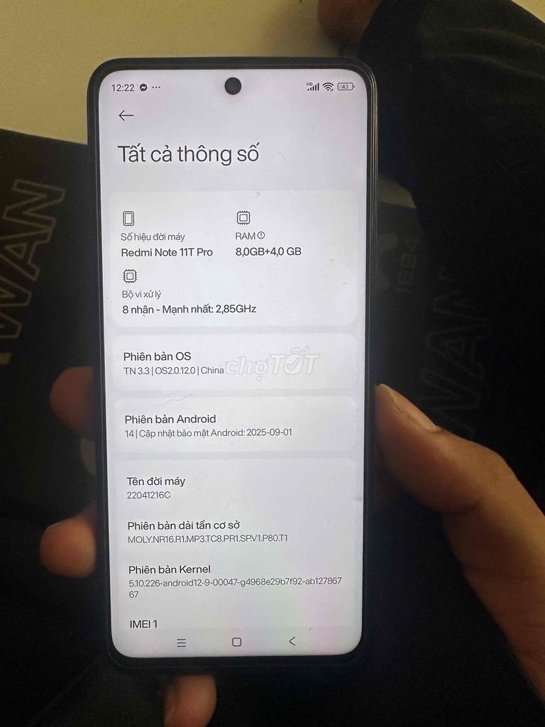 Xiaomi Redmi Note 11T Pro 8+4GB. Mua bán Điện thoại tại Quận Nam Từ Liêm Hà Nội được đăng bởi Đức Thuận hình 1