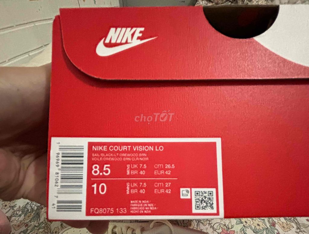 giày Nike Court Vision Lo Size 42 mới 100%. Mua bán Giày dép tại Quận Bình Tân Tp Hồ Chí Minh được đăng bởi Trần Phúc hình 3
