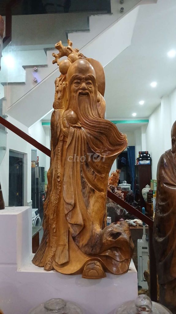 Tượng gỗ Ông Thọ Gỗ 125cm. Mua bán Đồ sưu tầm, đồ cổ tại Thành phố Dĩ An Bình Dương được đăng bởi Cuu Long hình 1