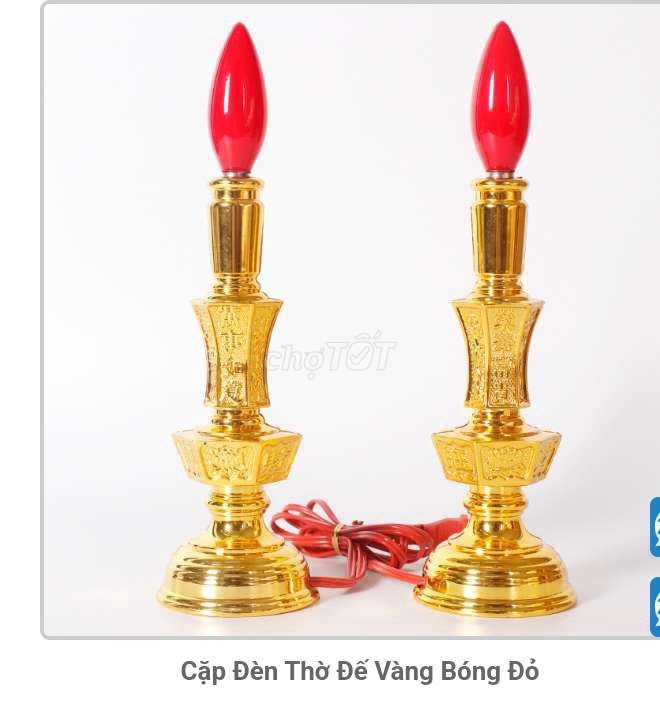 2 đèn thờ giá rẻ đèn vàng bóng đỏ siêu đẹp bền