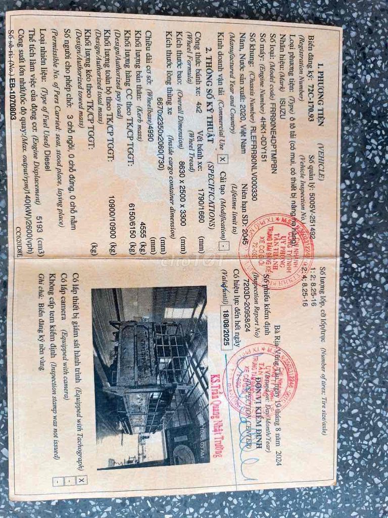 Isuzu FRR 2020 thùng Mb bửng nâng 6m7 tải 6tấn2. Mua bán Xe tải, xe ben tại Thành phố Thuận An Bình Dương được đăng bởi Diễm Phúc Ô Tô hình 6