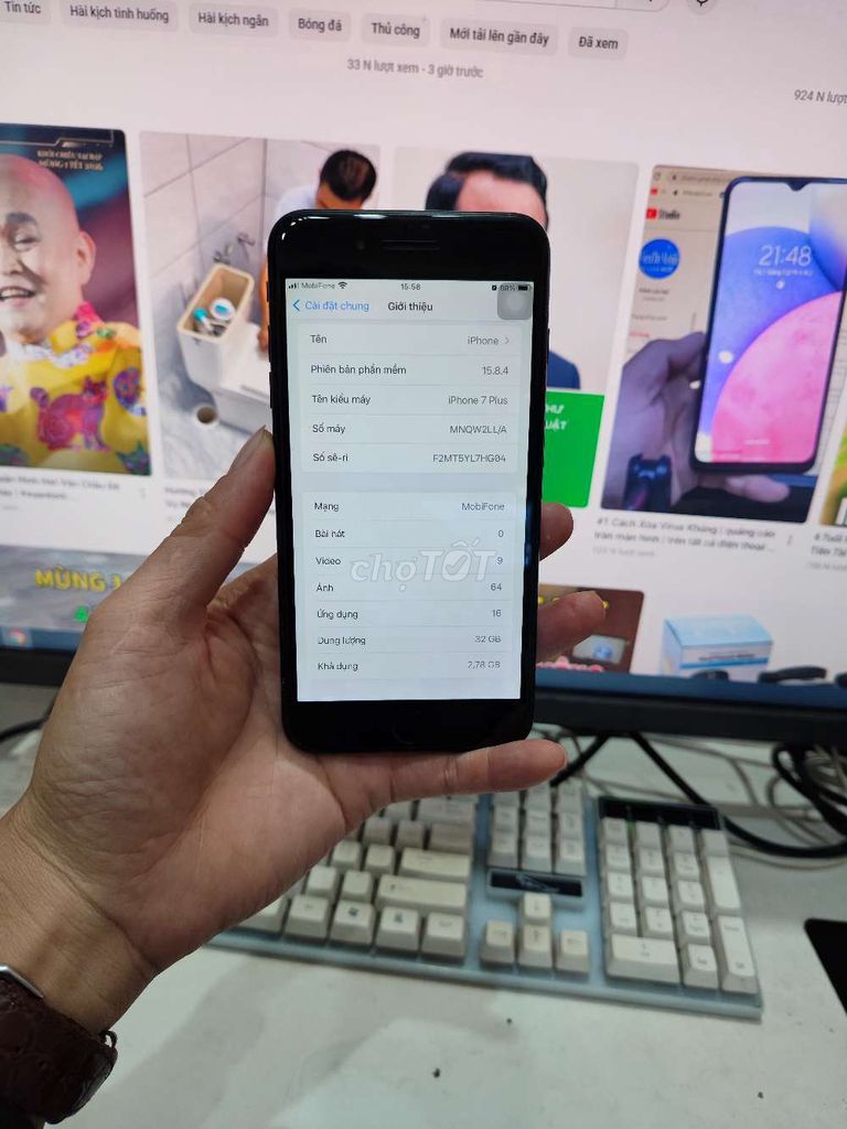 Apple iPhone 7 Plus 32GB Đen Đã dùng. Mua bán Điện thoại tại Huyện Thuỷ Nguyên Hải Phòng được đăng bởi Hùng Nguyễn THP store hình 1