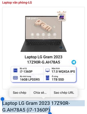 Laptop LG Gram 2023 17Z90R-G.AH78A5 nguyen hop