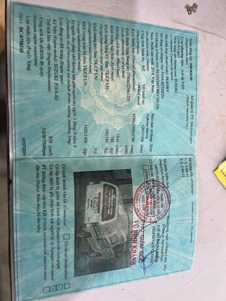 Suzuki Super Carry Van 2014  - 65000 km. Mua bán Ô tô tại Huyện Thanh Hà Hải Dương được đăng bởi Mr Quý hình 5