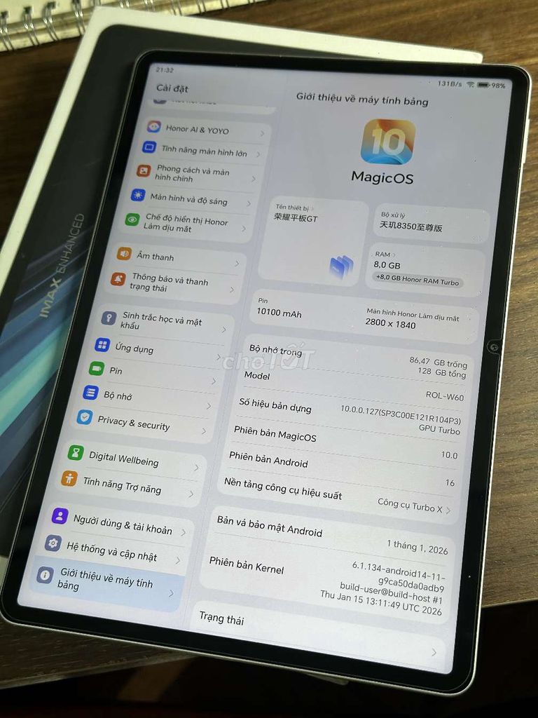 Honor Pad GT. Mua bán Máy tính bảng tại Huyện Đức Trọng Lâm Đồng được đăng bởi Chinh Trần hình 1