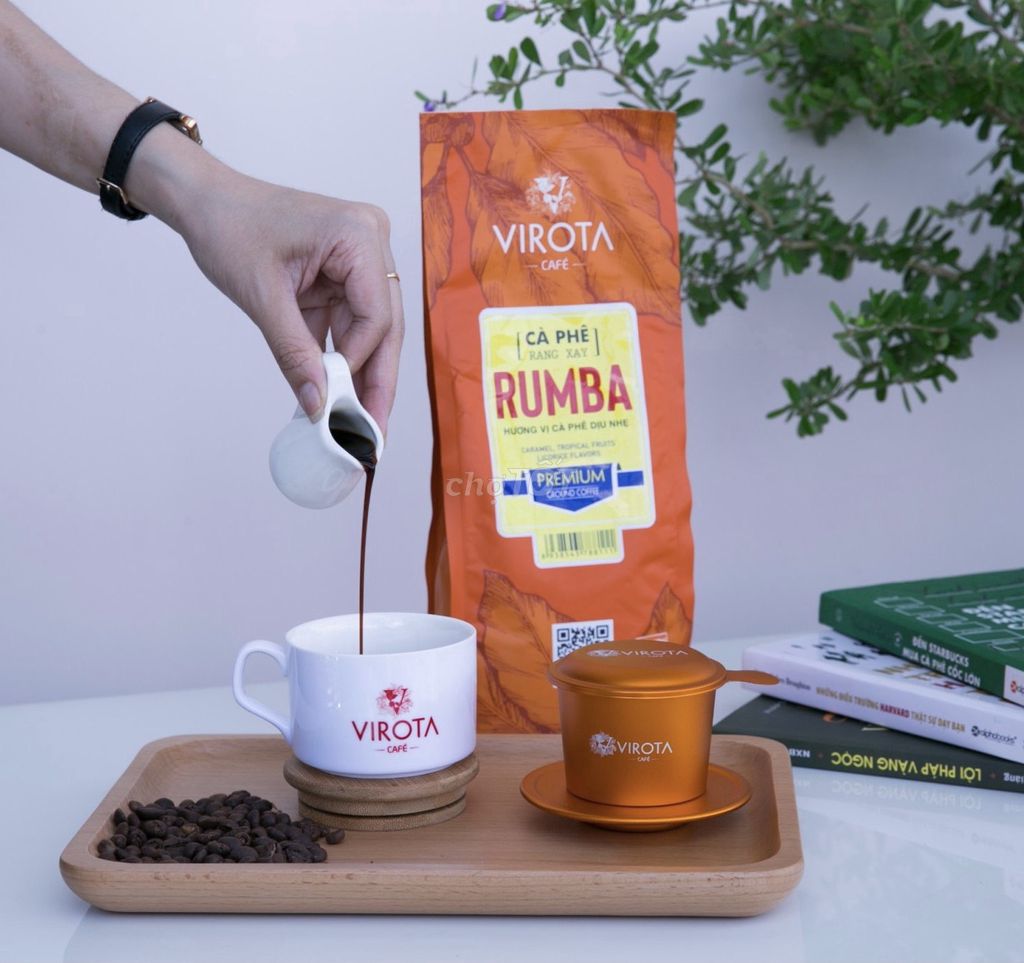 Cà phê rang xay Rumba Virota Café rang mộc 100%