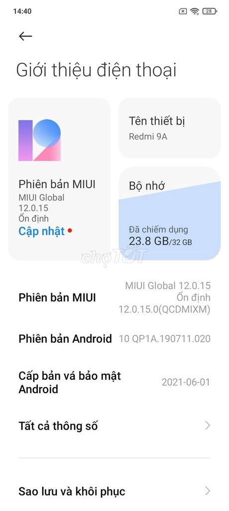 Xiaomi Redmi 9A 32GB Đã qua sử dụng. Mua bán Điện thoại tại Quận Liên Chiểu Đà Nẵng được đăng bởi Tấn toàn  hình 1