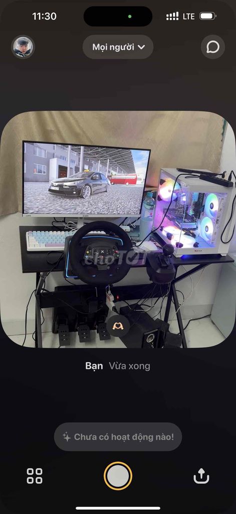 Full bộ pc gaming + vô lăng chơi game có cần số