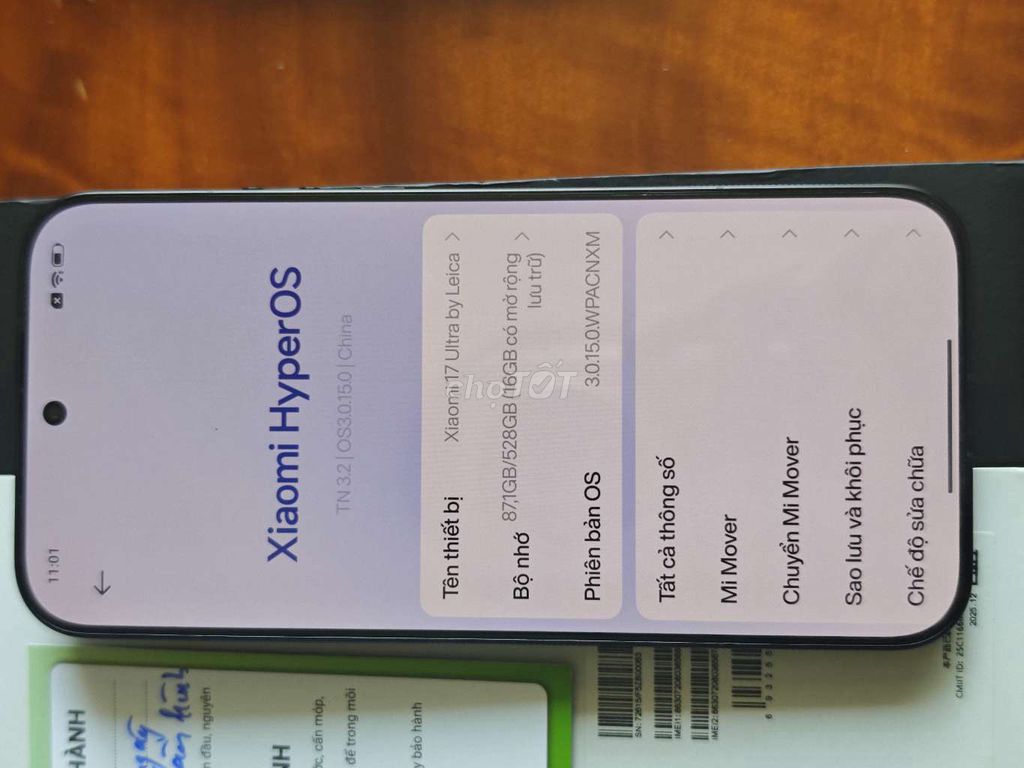 Xiaomi 17 Ultra 528GB Đen. Mua bán Điện thoại tại Thành phố Thủ Đức Tp Hồ Chí Minh được đăng bởi Tây Võ hình 1