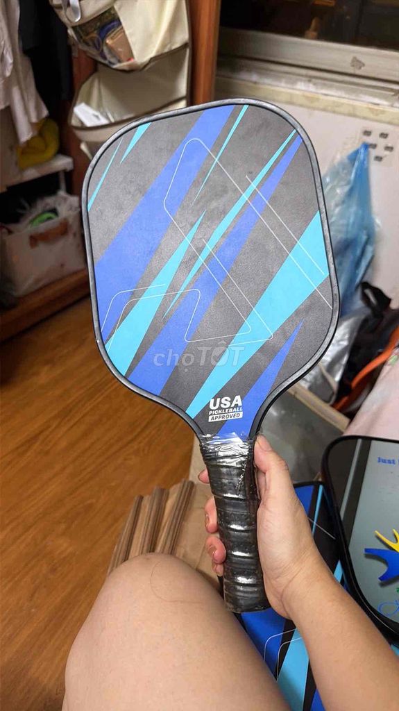 Vợt Pickleball Carbon Đen, Xanh Nam Nữ