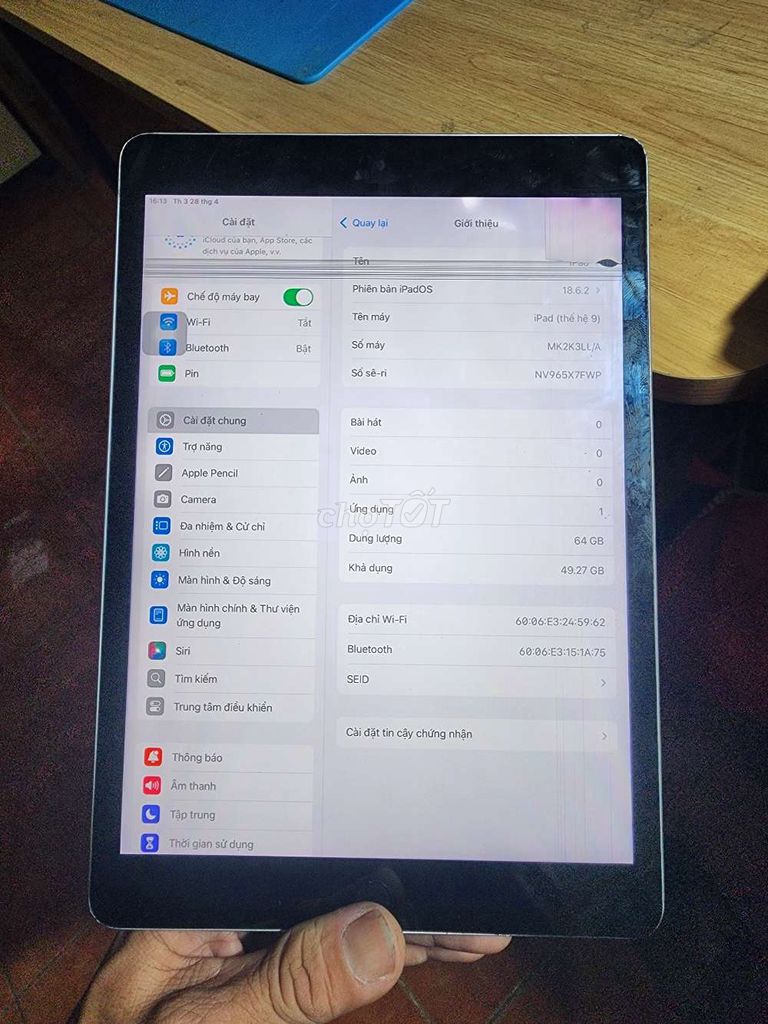 Apple iPad Gen 9 64GB Bạc. Mua bán Máy tính bảng tại Quận Bình Thạnh Tp Hồ Chí Minh được đăng bởi tùng  hình 1