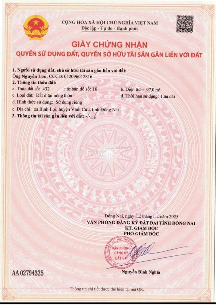 Bán đất giáp cầu Bạch Đằng cách thành phố tân Uyên 3km sổ riêng. Mua bán đất tại Huyện Vĩnh Cửu Đồng Nai được đăng bởi mr hà hình 3
