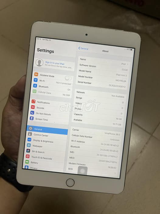 Apple iPad mini 3 16GB Trắng. Mua bán Máy tính bảng tại Quận Đống Đa Hà Nội được đăng bởi Hội Đồ Điện Tử hình 1
