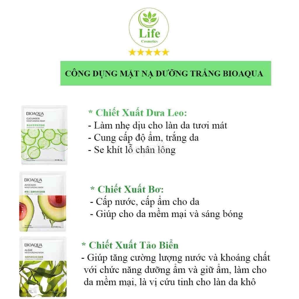 COMBO 50 MIẾNG Mặt Nạ Giấy Trái Cây Bioaqua Cấp Ẩm