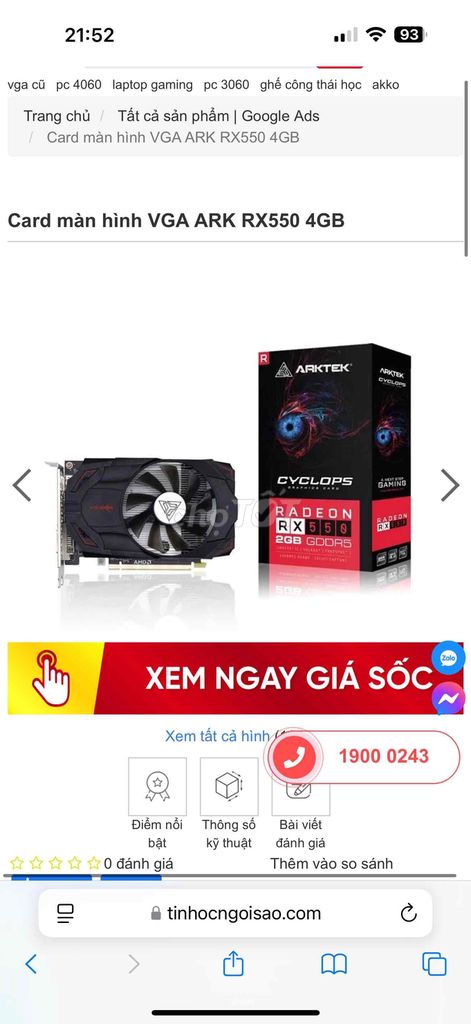 Vga RX 550 4GB