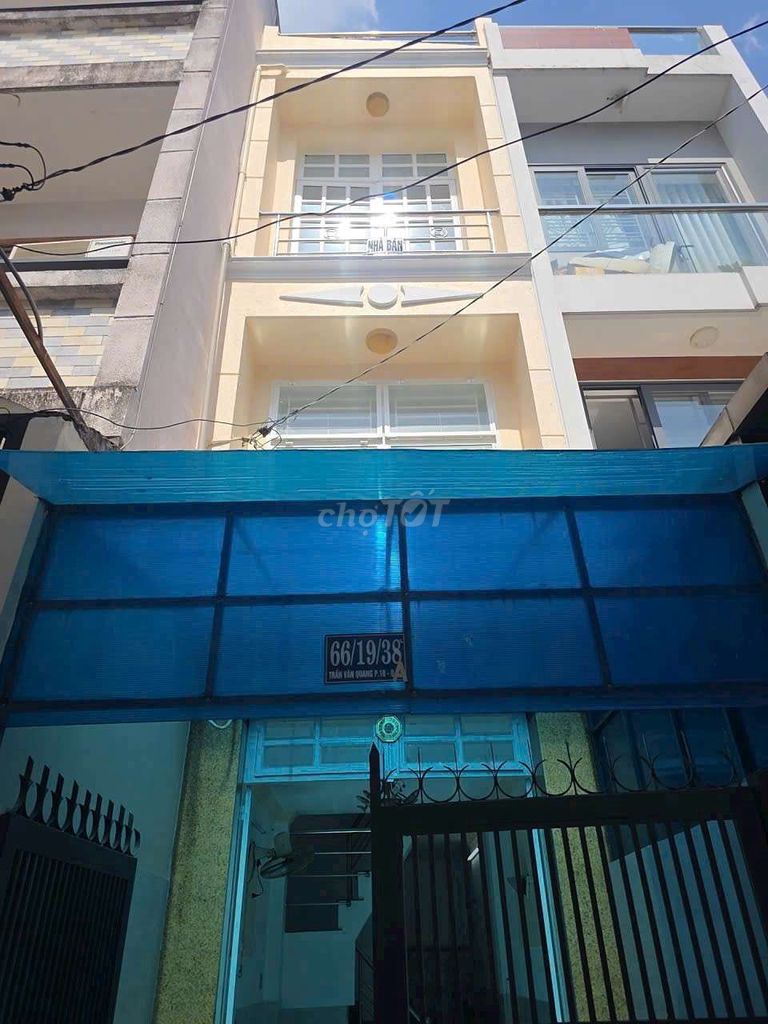 TRẦN VĂN QUANG P10 TÂN BÌNH 3 TẦNG 2PN.2WC GIÁ 3 TỶ550 GẦN CHỢ